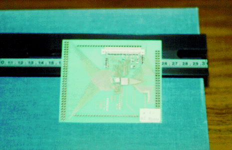 The VA_RICH chip mounted on a hybrid board.